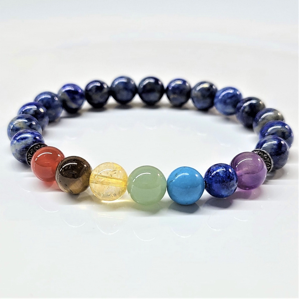 Lapis Lazuli Chakra Round Bead Bracelet - Transcendent Wisdom